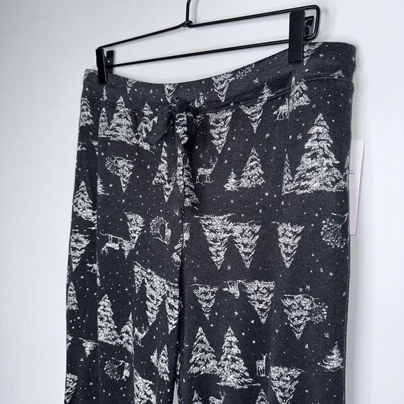 Joyspun Women's Hacci Knit Wide Leg Pajama Pants Christmas Size Medium - Picture 2 of 4